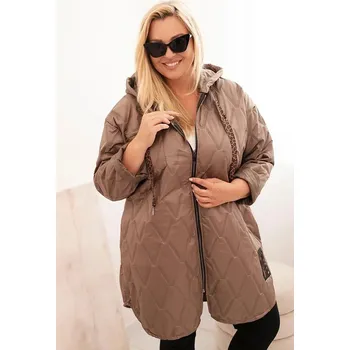 MladaModa Prošívaná oversize bunda s kapucí a nápisem HOPE Fango