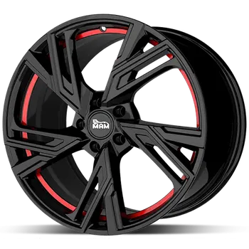 Disk Alu disk MAM RS5 BPRI 8,5x20 5x112 ET42 černý lesklý červený