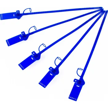 Bezpečnostní detektor Plomba - průvlaková (pevnostní, 285 mm) modrá (100 ks)