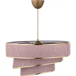 Závěsný lustr Couper pudrově růžový/zlatý