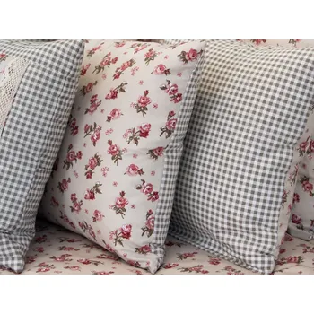 Polštář Podpěrová s.r.o. Povlak na polštář MANON růže / PEPITO BÉŽOVÉ Velikost: 50x50 cm KREP N