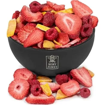 Sušené ovoce Bery Jones Směs lyofilizovaného ovoce - jahoda, malina a mango XXL 250 g