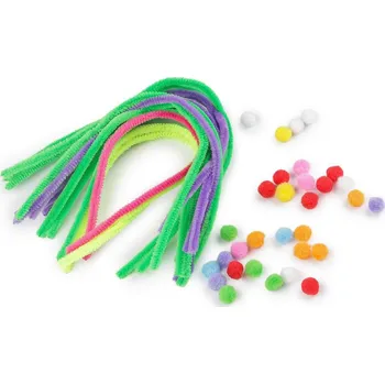 kreativní sada Stoklasa Kreativní sada chlupaté drátky a bambulky neonové