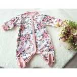 AMÁLKA Bavlněný dívčí overal, pudrové květy Velikost: 74