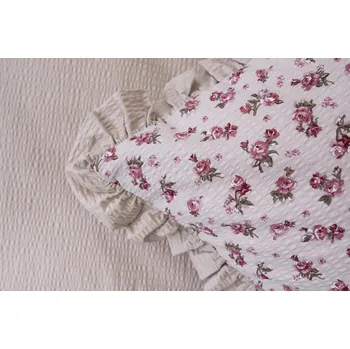 Povlečení Podpěrová s.r.o. Krepové povlečení MANON RŮŽE / UNI béžová S KANÝREM Velikost: 200x200 (1x), 70x90 cm kanýr (2x) ŠEV na peřině