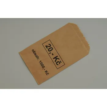 Obal pro sběratelský předmět Sáček na mince 20 Kč - papírový (1000 ks)