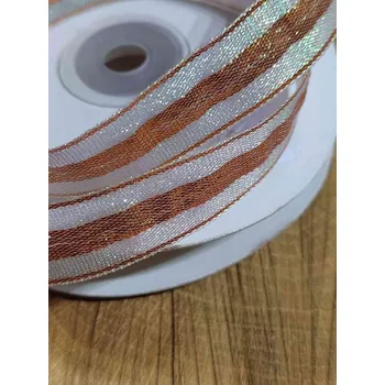 Stuha Vánoční stuha s oranžovým pruhem