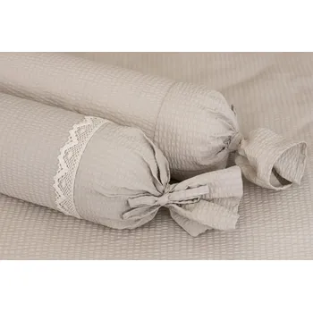 Povlak na dekorativní polštářek Podpěrová s.r.o. Povlak na váleček BÉŽOVÝ Velikost: Povlak na válec s krajkou BAVLNA N