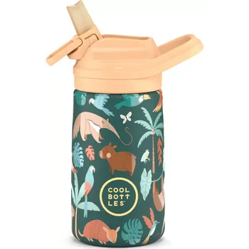 Termoska Dětská nerezová termoláhev COOL BOTTLES Kiddie Rainforest Refuge 350 ml 3D
