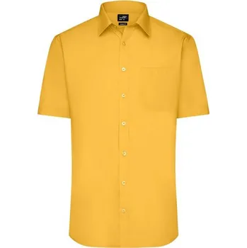 Pánská košile James & Nicholson (Daiber) Pánská košile s krátkým rukávem JN680 - Žlutá | 4XL