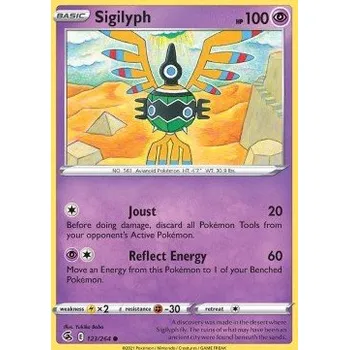 Karetní hra Pokémon FST 123/264 Sigilyph - Fusion Strike Stav: Near Mint, Verze: REVERSE HOLO
