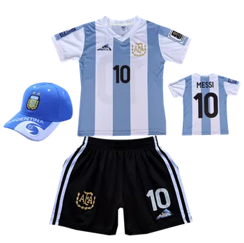 Fotbal Numberoplus Dětský fotbalový dres + fotbalová kšiltovka - Argentina A1 Lionel Messi 10 Velikost: 10-let (vel.134)