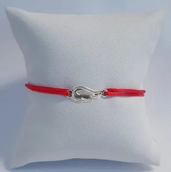 Náramek NUBIS® Červený textilní náramek křídlo, Ag 925 - KA1050R-ST