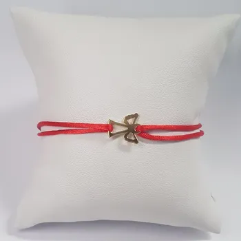 Náramek NUBIS® Červený textilní náramek andílek, Ag 925 - KA1819R-GD