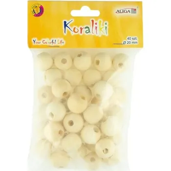 Set školních potřeb Koraliki PJ-8306 drewniane 20 mm. otw. 6 mm., op. 40 szt, Aliga