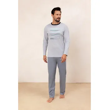 Pánské pyžamo Regina pánské pyžamo 100% bavlna- dlouhý rukáv, Modrá M i170_492M2