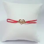 NUBIS® Červený textilní náramek srdce a nekonečno, Ag 925 - KA1179R-GD
