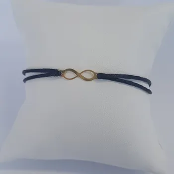 Náramek NUBIS® Černý textilní náramek nekonečno, Ag 925 - KA1821K-GD