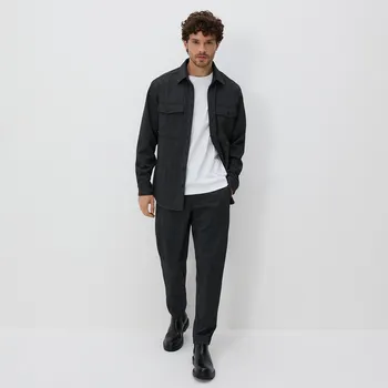 Pánské kalhoty Reserved - Regular kalhoty se zavazováním - světle šedá - 6696L-09M - 6696L-09M-XXL