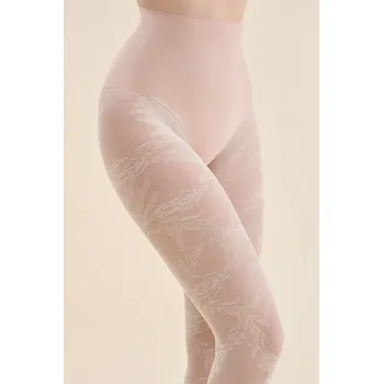 Dámské punčochy Gabriella Floral Kód 576 barva: ecri 2-S