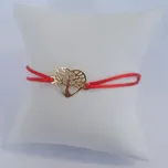 NUBIS® Červený textilní náramek strom života srdce, Ag 925 - KA1005R-GD