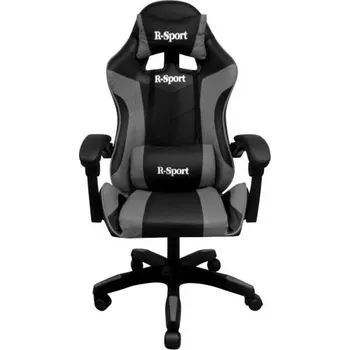 Herní křeslo K3 R-Sport ŠEDO-ČERNÉ pro hráče + masážní funkce