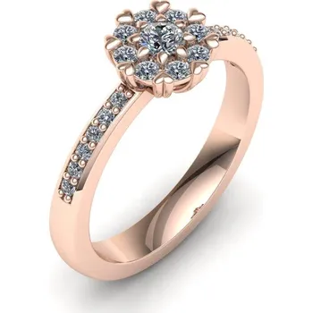 Prsten Prsten s brilianty květina P843 Materiál: Červené zlato 14kt, Velikost: 71