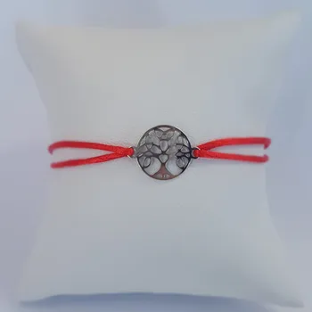 Náramek NUBIS® Červený textilní náramek strom života, Ag 925 - KA1051R-ST