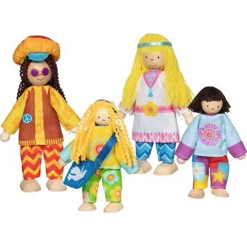 Panenka Panenky do domečku - Hippies rodina, 4ks (Goki) - Novinky