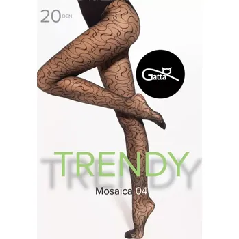 Dámské punčochy Gatta Mosaica 04 20 DEN barva:nero 5-XL