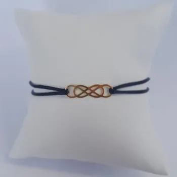 Náramek NUBIS® Černý textilní náramek keltský uzel, Ag 925 - KA1546K-GD