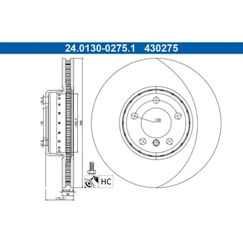 Brzdový kotouč Brzdový kotouč ATE 24.0130-0275.2