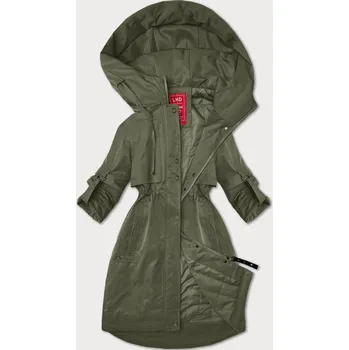 Dámská cargo bunda Olivová dámská bunda s ohrnutými rukávy a kapucí, odstíny zelené L (40) i392_24893-49