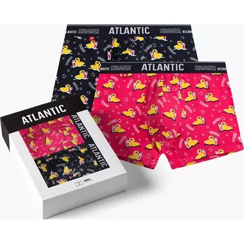 Boxerky Atlantic 2MHH-007 2-pack barva:tmavě modrá/růžová 2XL