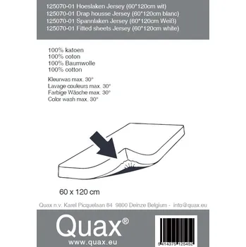 Prostěradlo Quax bavlněné prostěradlo na matraci 60x120cm