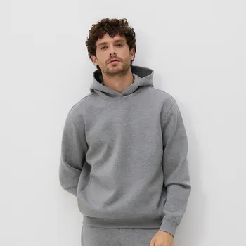 Pánská mikina Reserved - Regular mikina s kapucí - světle šedá - 8086H-09M - 8086H-09M-S