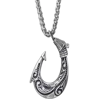 Přívěsek Přívěsek z chirurgické oceli – polynéský háček Hei Matau - Model BEZ ŘETÍZKU (pouze přívěsek)