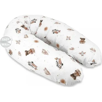 Kojící polštář Kojící polštář/relaxační poduška, bavlna, 185 cm, Méďa pilot - bílá, béžová