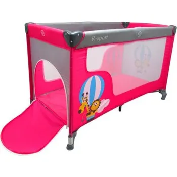 Dětská postýlka Skládací cestovní postýlka K2 Růžovo-šedá R-SPORT Ohrádka