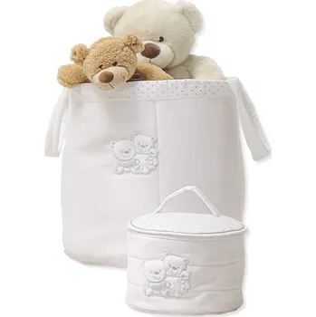 Koš na prádlo Italbaby textilní koš na hračky Happy Family 48x50cm