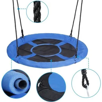 Houpací síť Houpačka E1 R-SPORT MODRÁ závěsná zahradní Vraní Hnízdo 100 cm