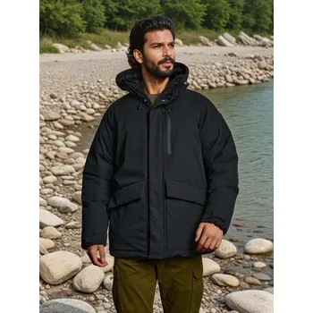 Sinsay - Zateplená bunda s kapucí - černá - 280EU-99X - 280EU-99X-M