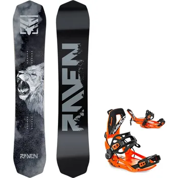 Snowboarding Snowboard komplet Raven Lion + vázání Fastec FT360 orange Velikost: 155W cm, Velikost vázání: XL