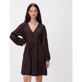Dámské šaty Reserved - Mini šaty s vysokým podílem viskózy - tmavě hnědá - 116GP-89X - 116GP-89X-S