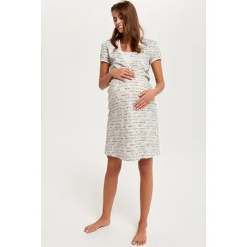 Těhotenské noční prádlo Mateřská noční košilka Italian Fashion Karla - bavlna Světle šedá L