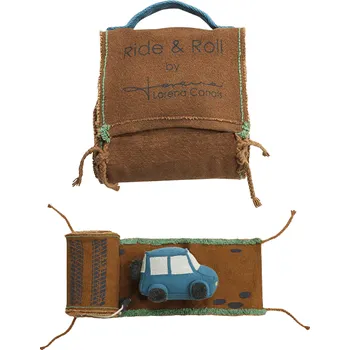 Hračka pro nejmenší Lorena Canals plyšové autíčko ride&roll Safari