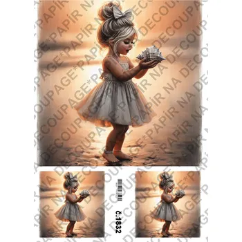 Výtvarný papír Rýžový a soft papír na decoupage - Holčička - KB01832 Materiál: Rýžový papír, Rozměr: A4