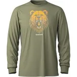 Smartwool GEOMETRIC BEAR LONG SLEEVE GRAPHIC TEE, Winter Moss