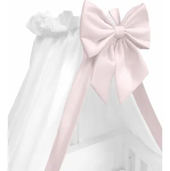 Nebesa nad postýlku Caramella bílé nebesa s růžovou mašlí