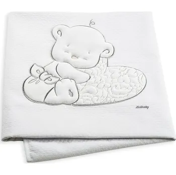 Dětská deka Italbaby bavlněná deka do kočárku Love 65x80cm Barva: Bílá